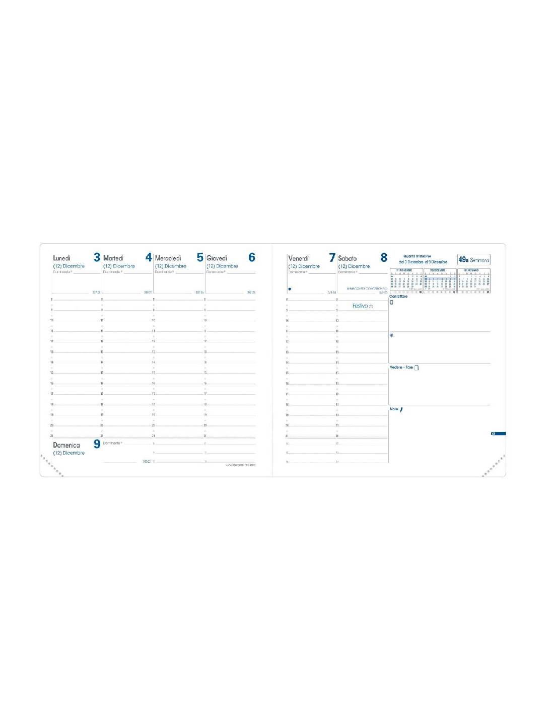 Agenda Settimanale 13 Mesi 2026 Quo Vadis Esecutivo Marlow Blu