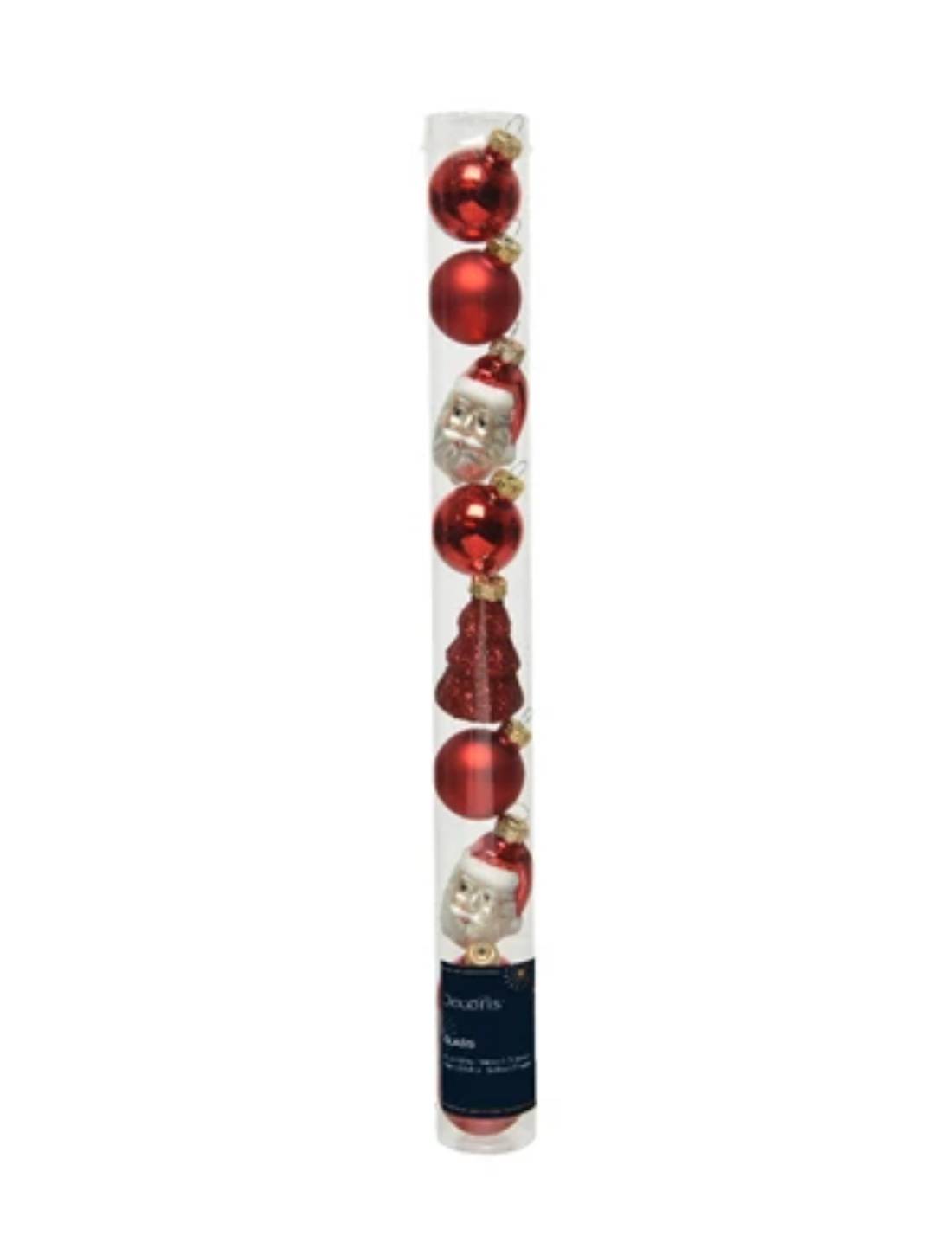 Pallina Albero Di Natale In Vetro Figure Natalizie Assortite 9Pz