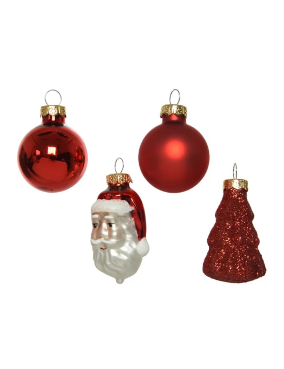 Pallina Albero Di Natale In Vetro Figure Natalizie Assortite 9Pz