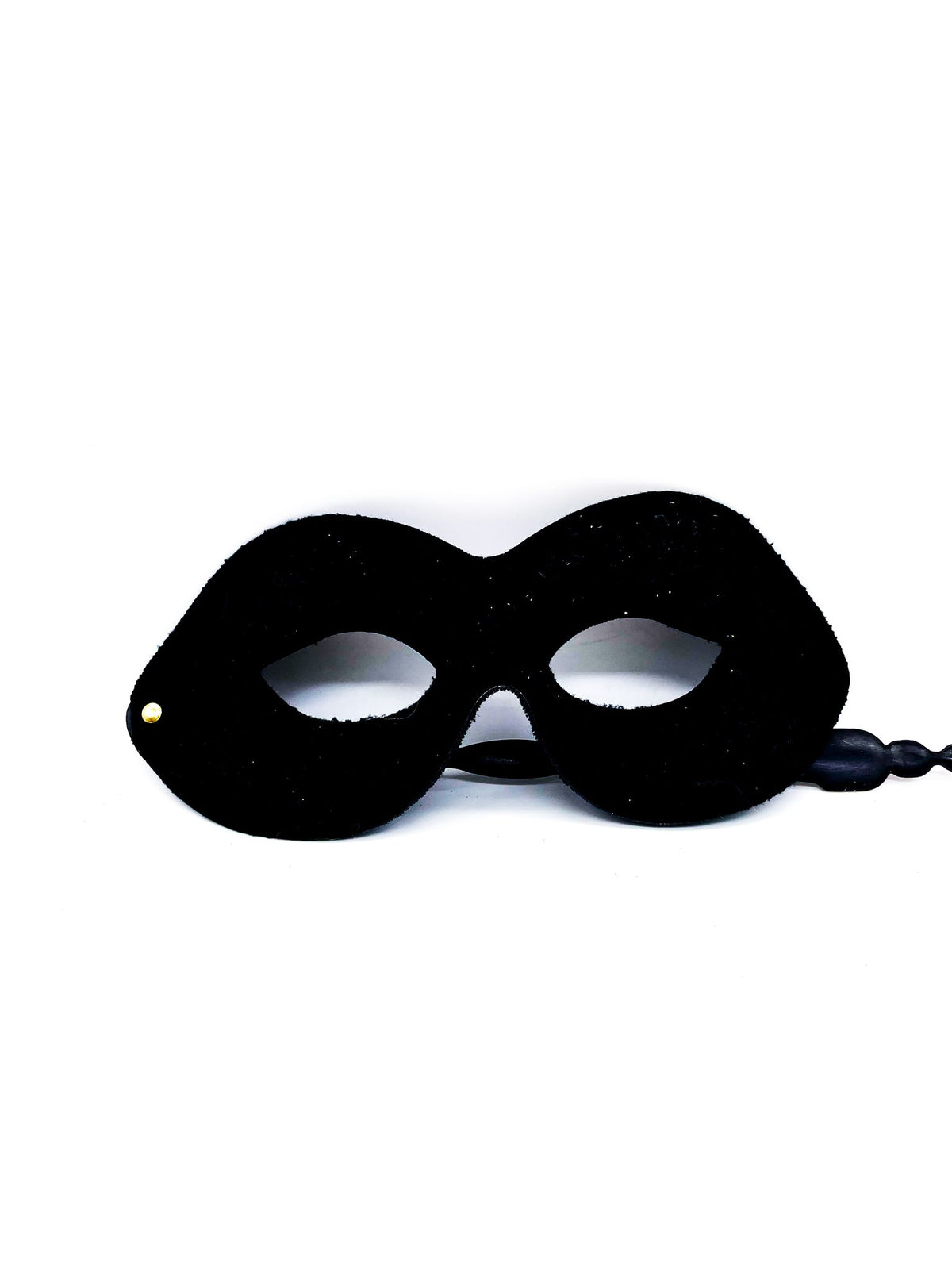 Maschera Con Asta Nera Effetto Camoscio Per Occhi Maschere Carnevale