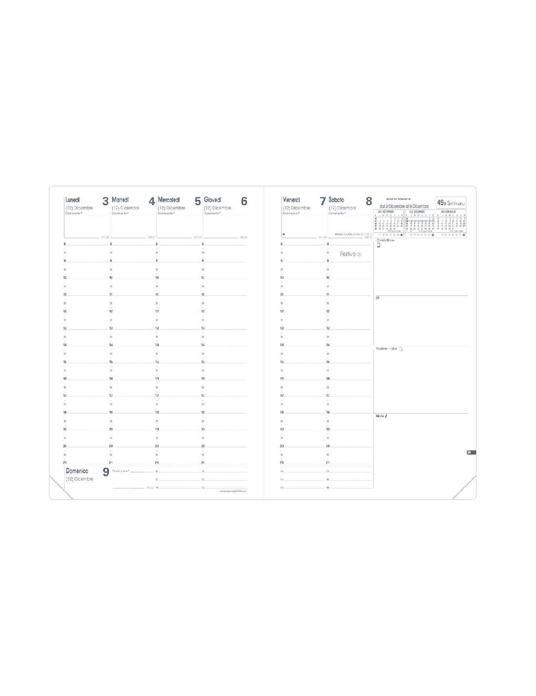 Agenda Settimanale 13 Mesi 2026 Quo Vadis Ministro Roma Verde Inglese