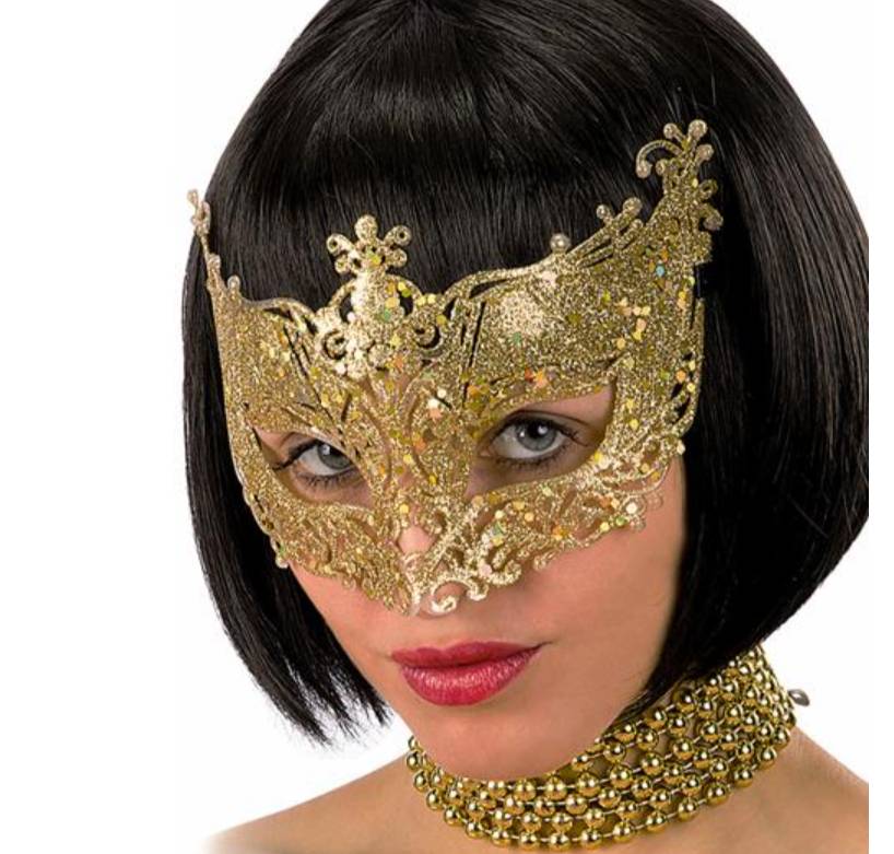 Maschera Occhi Oro Con Glitter