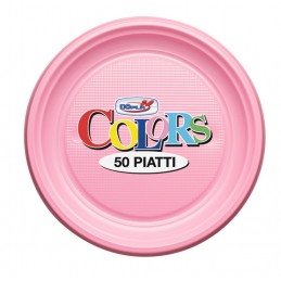 Piatti Di Plastica Piani da Frutta - Rosa Set 50 Pz.