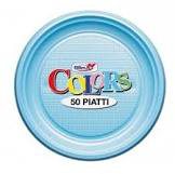 Piatti Di Plastica Piani da Frutta - Azzurro Set 50 Pz.