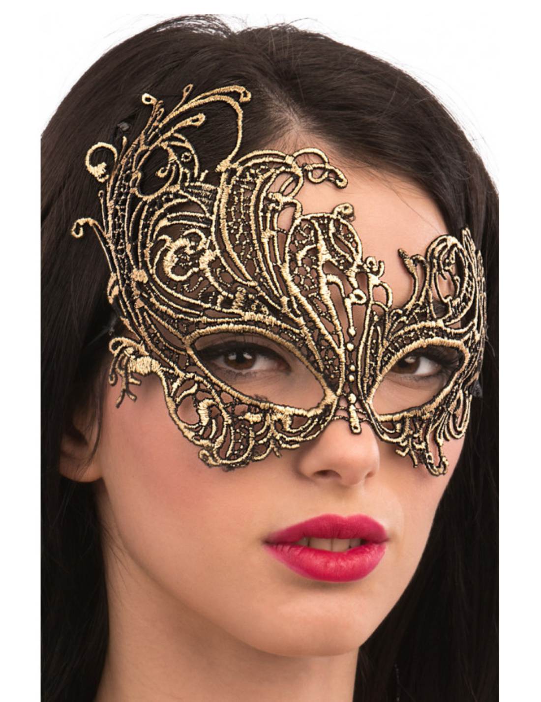 Maschera Di Carnevale In Macramè Oro