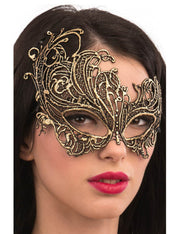 Maschera Di Carnevale In Macramè Oro