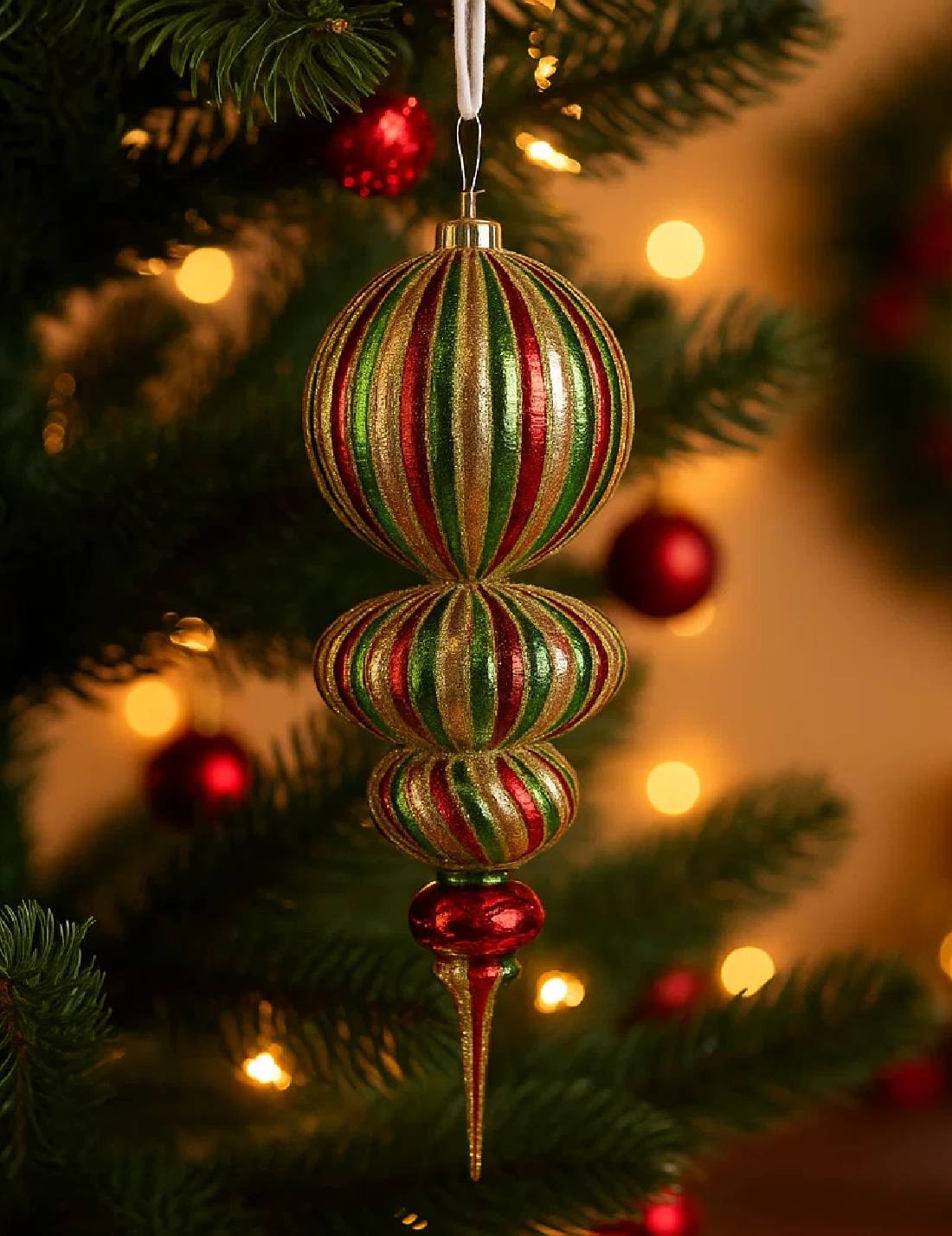 Pallina Albero Di Natale Ornamentale A Goccia 43cm