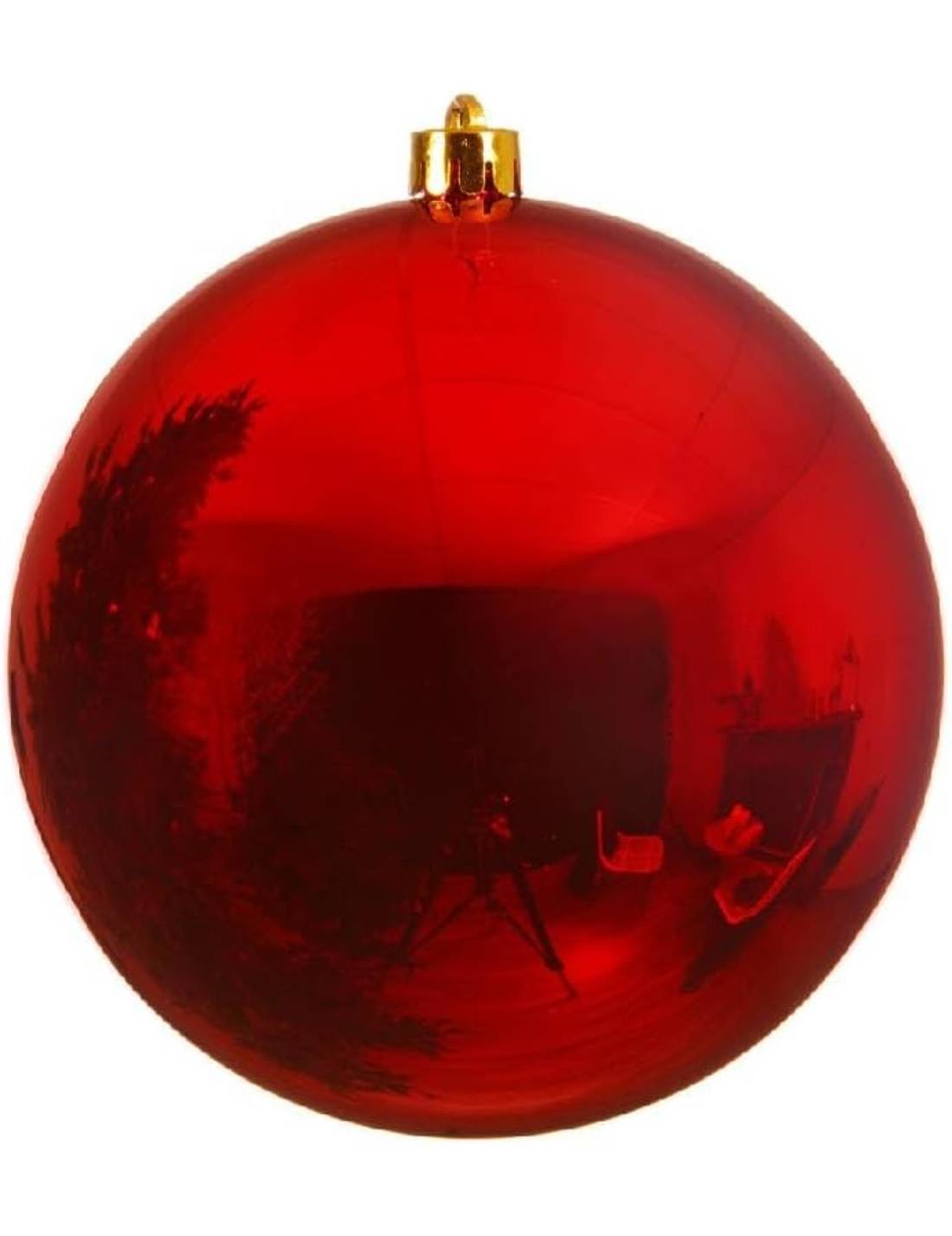 Pallina Albero Di Natale Rossa Lucida Infrangibile 20cm