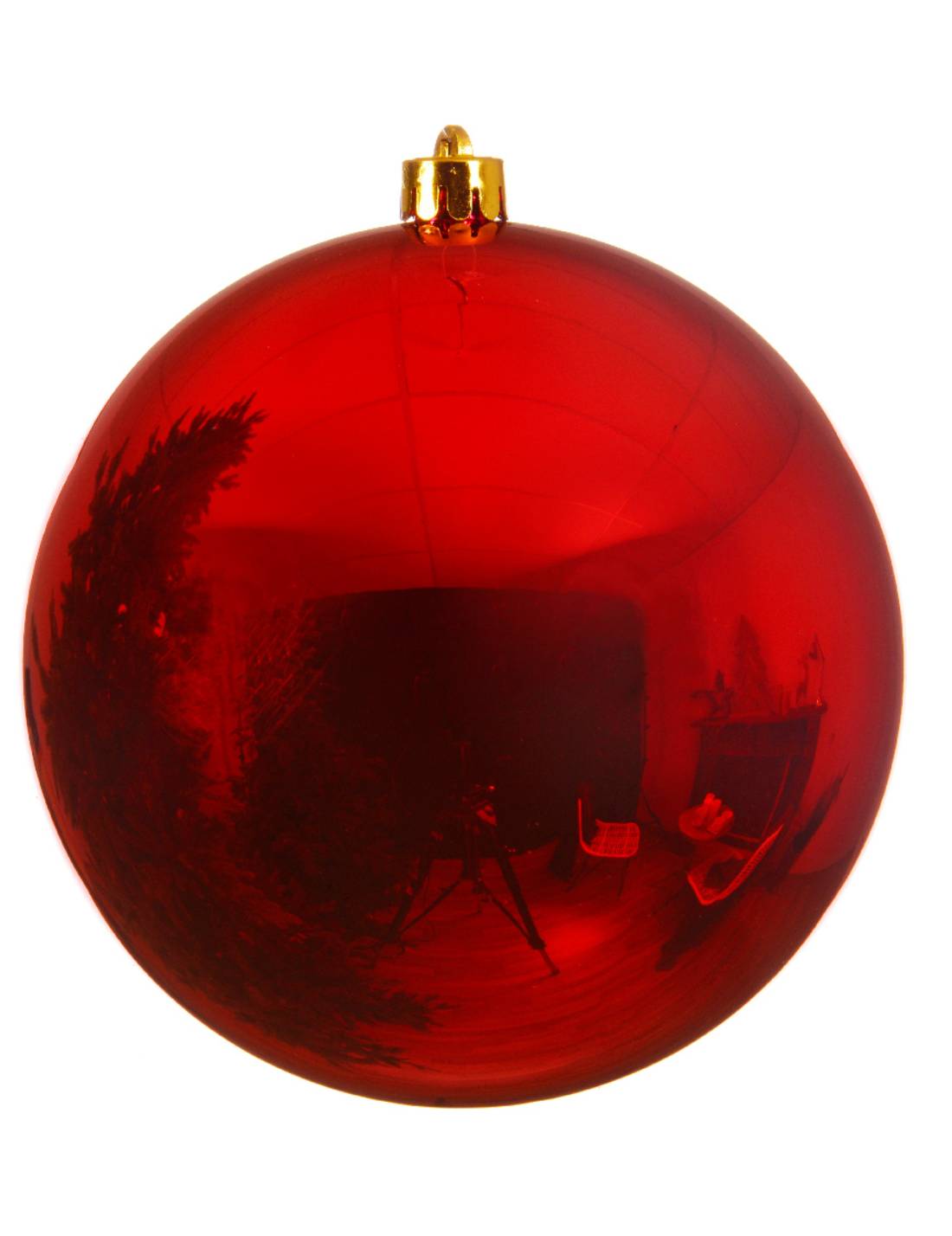 Pallina Albero Di Natale Rossa Lucida Infrangibile 25cm