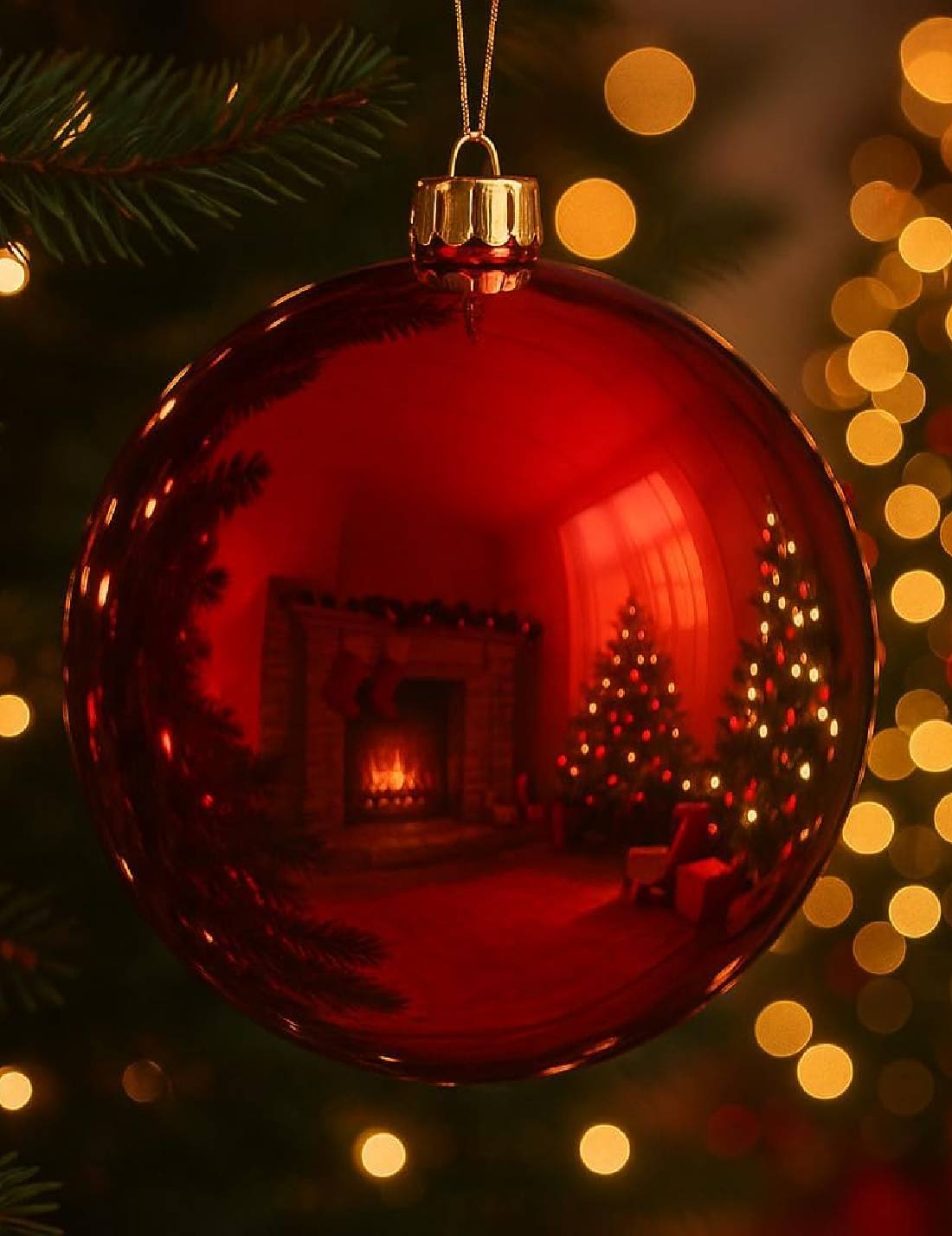 Pallina Albero Di Natale Rossa Lucida Infrangibile 25cm