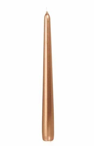 Candela Natalizia Oro Rosa Metallizzata Per Candelabro 25cm
