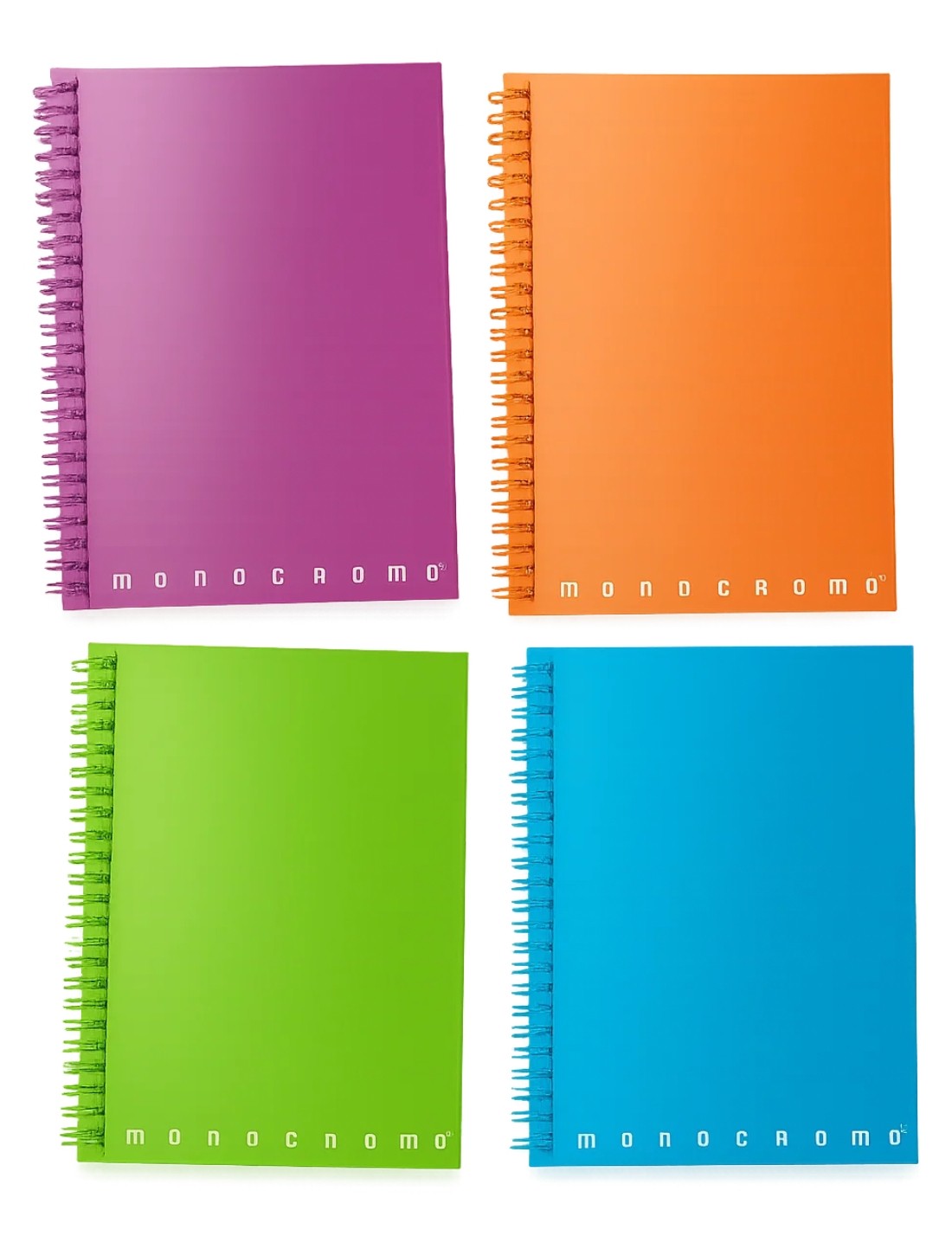 Mini Quaderno Spiralato Monocromo Fluo 70ff 80gr 8x12cm