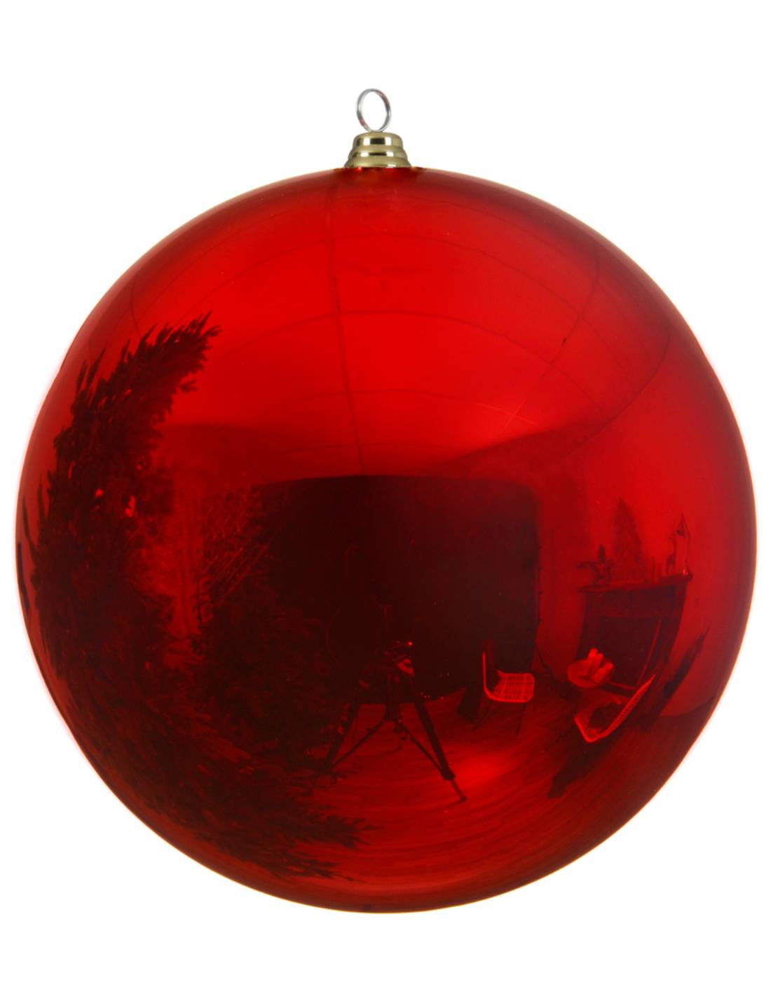 Pallina Albero Di Natale Rossa Lucida Infrangibile 40cm