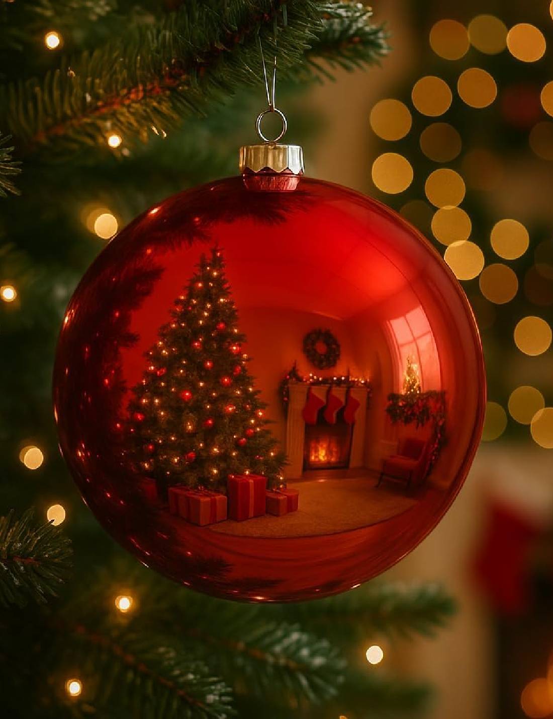 Pallina Albero Di Natale Rossa Lucida Infrangibile 40cm