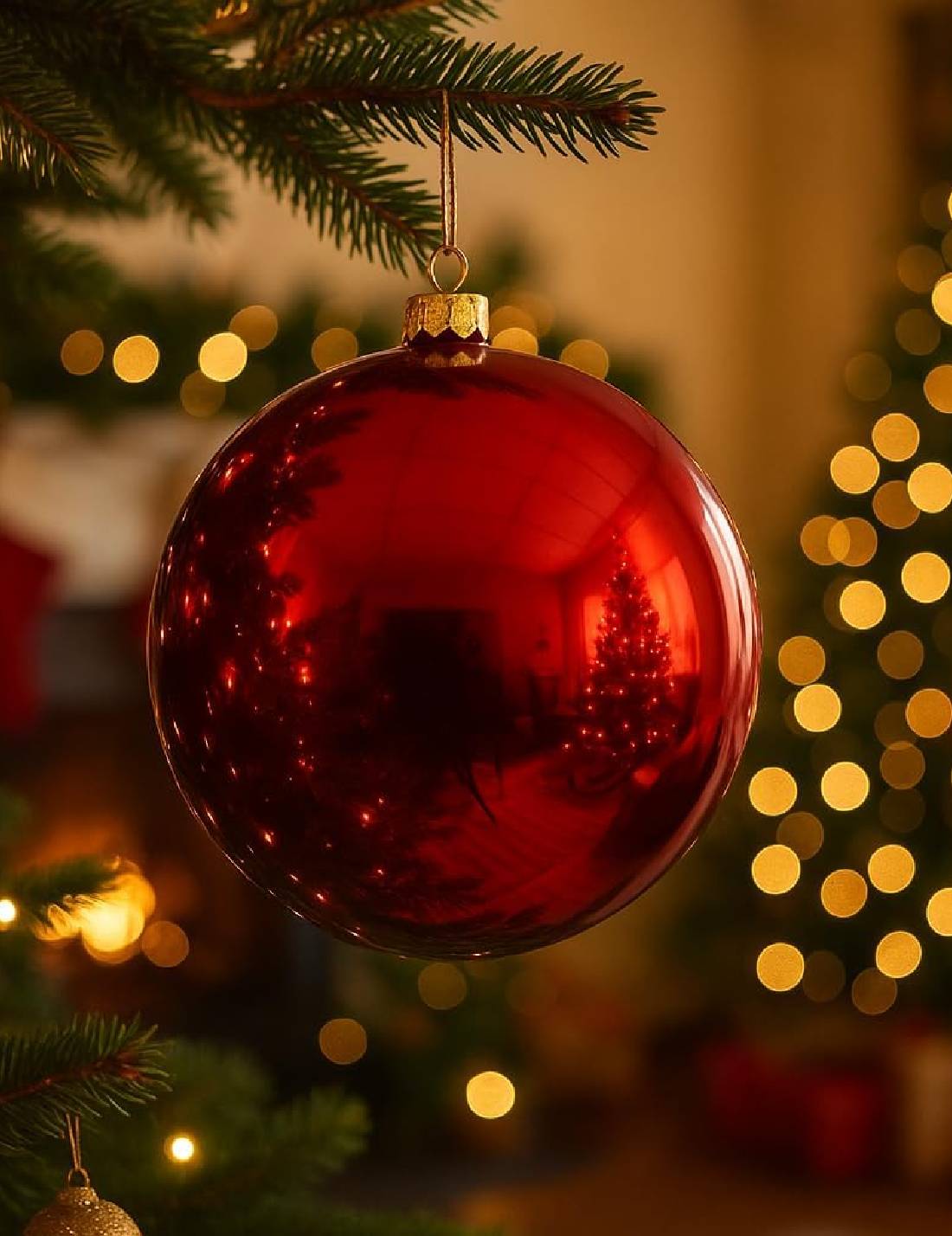 Pallina Albero Di Natale Rossa Lucida Infrangibile 40cm