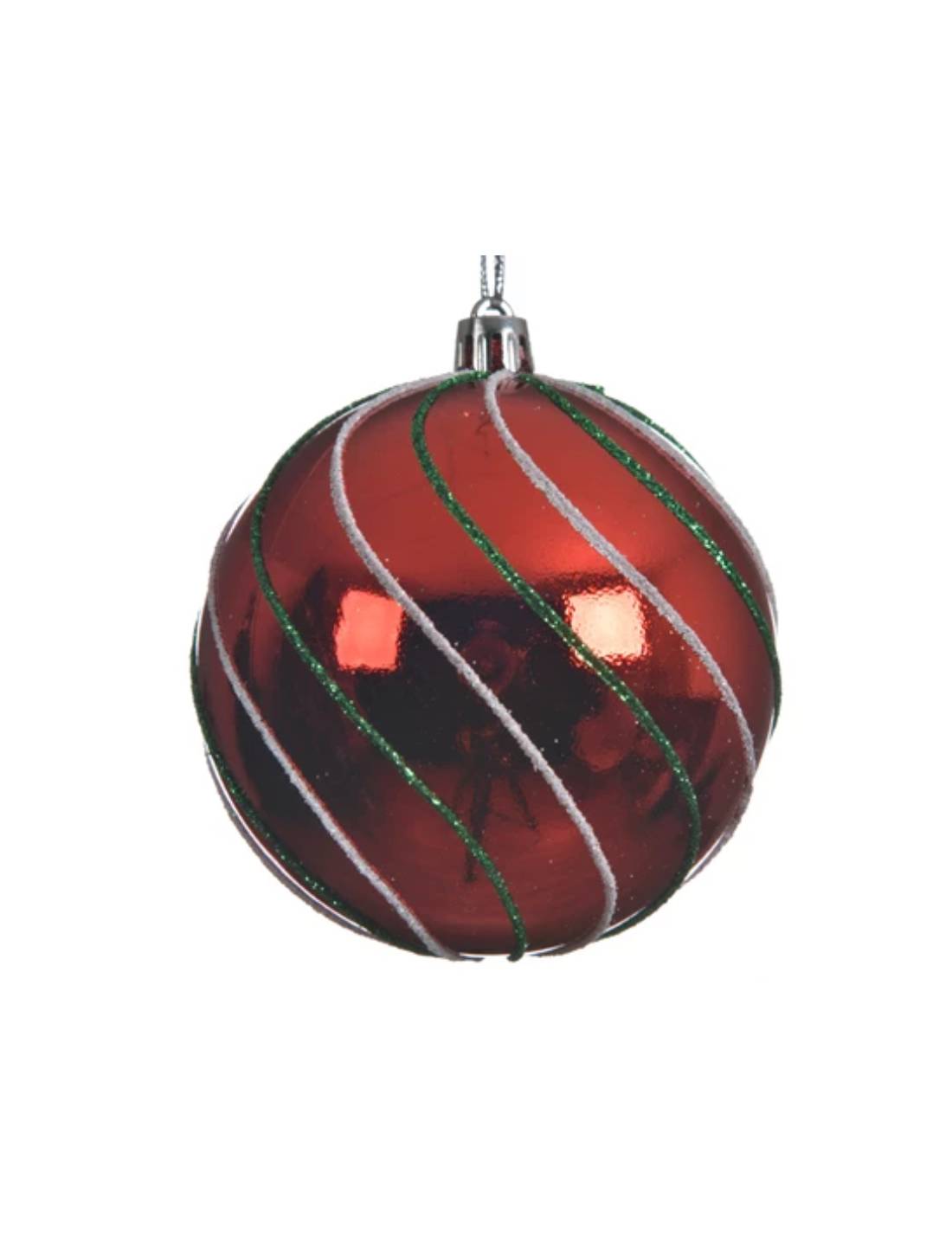 Pallina Albero Di Natale Rossa Lucida Infrangibile d8cm Prodotto Assortito