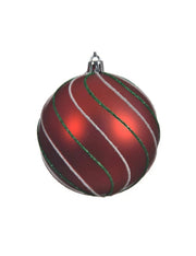 Pallina Albero Di Natale Rossa Lucida Infrangibile d8cm Prodotto Assortito
