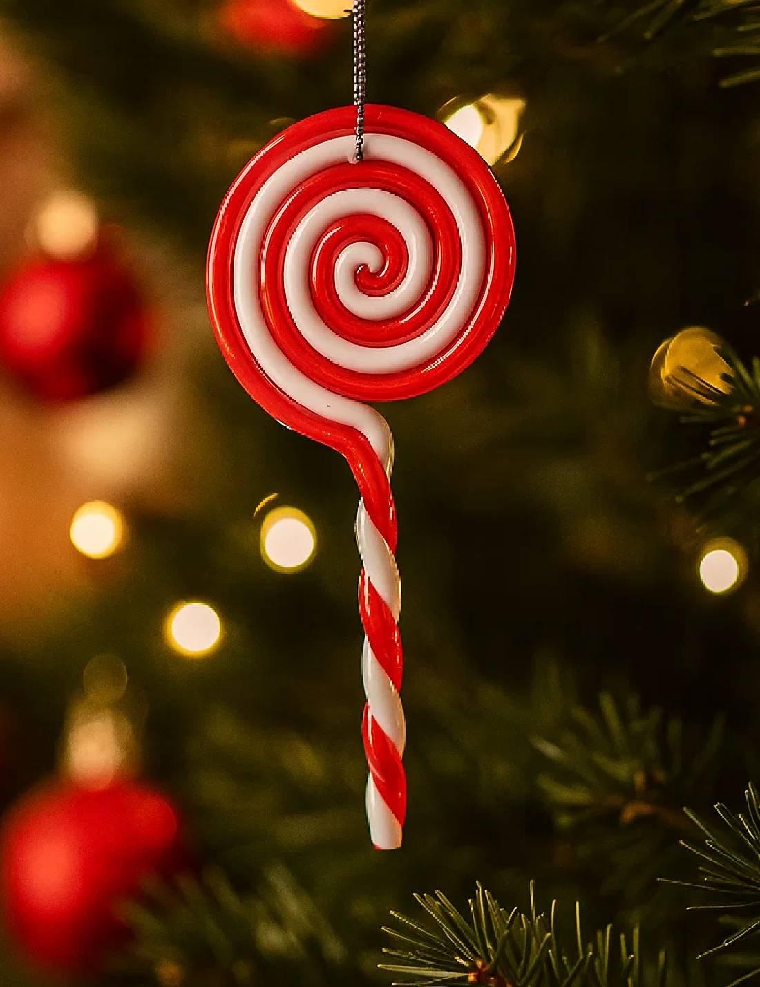 Addobbo Albero Di Natale Lecca Lecca Candy 13cm