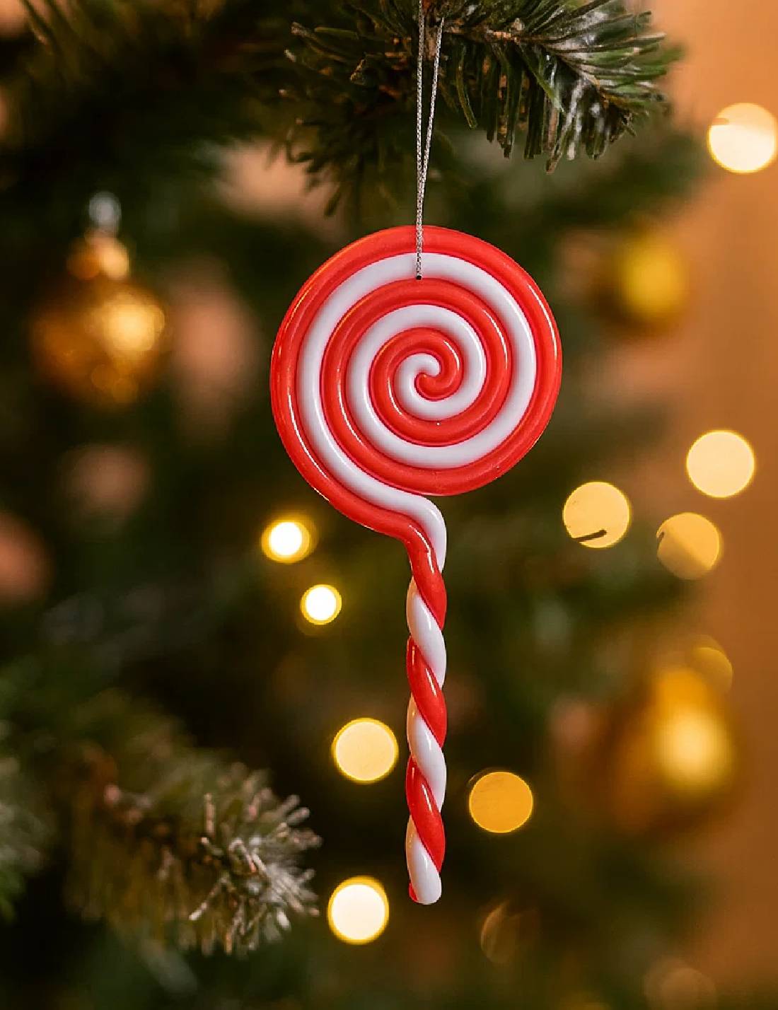 Addobbo Albero Di Natale Lecca Lecca Candy 13cm
