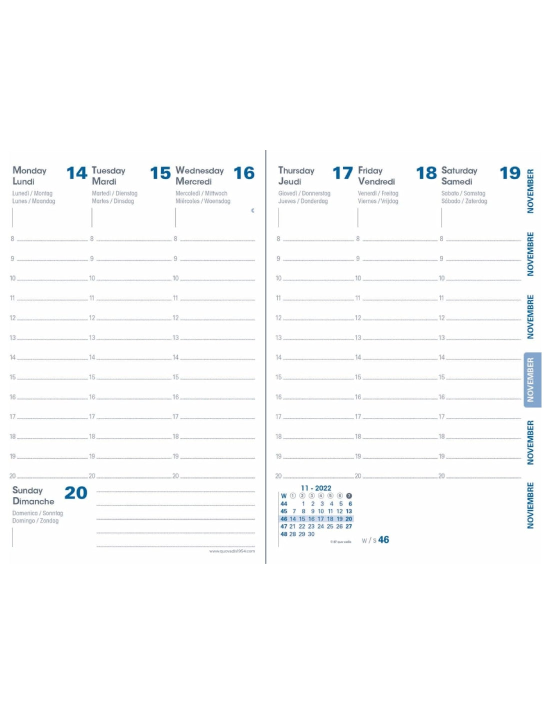 Agenda Settimanale 12 Mesi 2025/2026 Quo Vadis Universitaire Equology Pompelmo