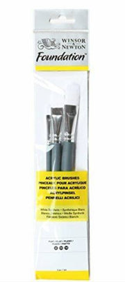 Set 3 Pennelli Piatti Per Acrilico Misure 4-10-14 Winsor&Newton