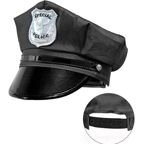 Cappello Polizia Regolabile Accessorio Halloween E Carnevale