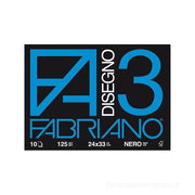 Album da Disegno Fabriano F3 Nero 125g 24x33cm 10 Fogli