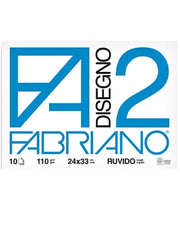 Album da Disegno Blocco Fabriano F2 Ruvido 110g 24x33cm 10 Fogli