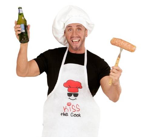 Grembiule da Uomo con Scritta "Kiss the Cook"