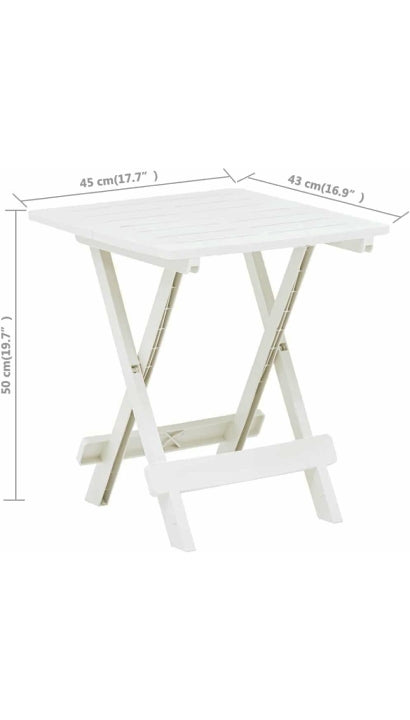 Tavolino In Plastica Adige Bianco 50cm