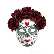 Dia De Los Muertos Glitterata Con Rose Maschera Halloween