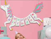 Festone Sagomato Unicorno "Happy Birthday"