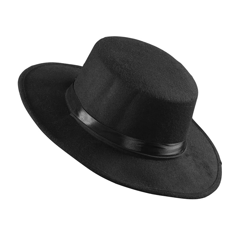 Cappello Zorro Nero In Feltro