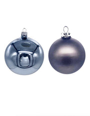 Pallina Albero Di Natale In Vetro Grigio 6cm