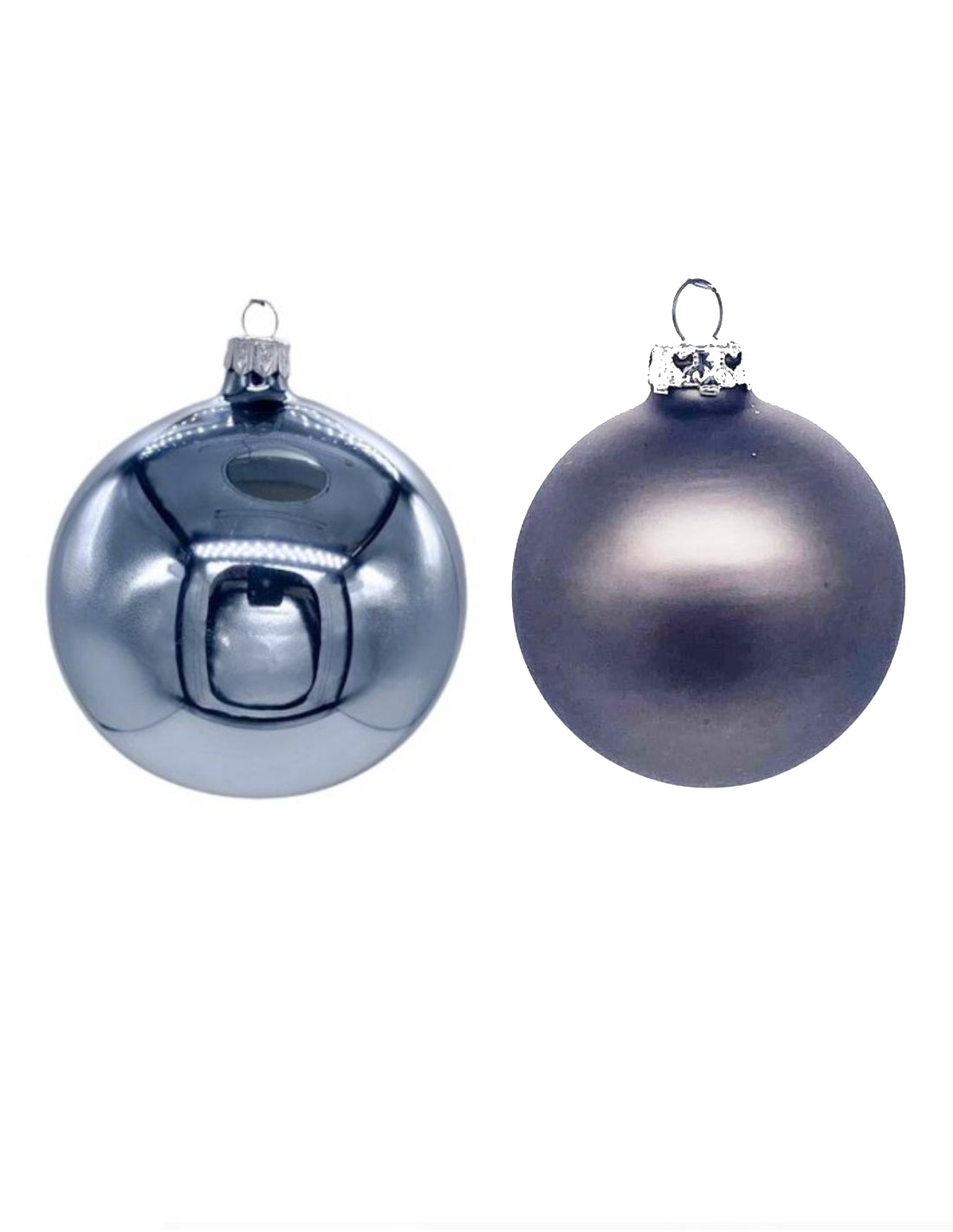 Pallina Albero Di Natale In Vetro Grigio 6cm