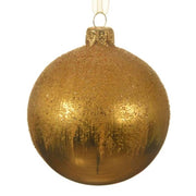 Pallina Albero Di Natale In Vetro Oro Con Glitter 8cm