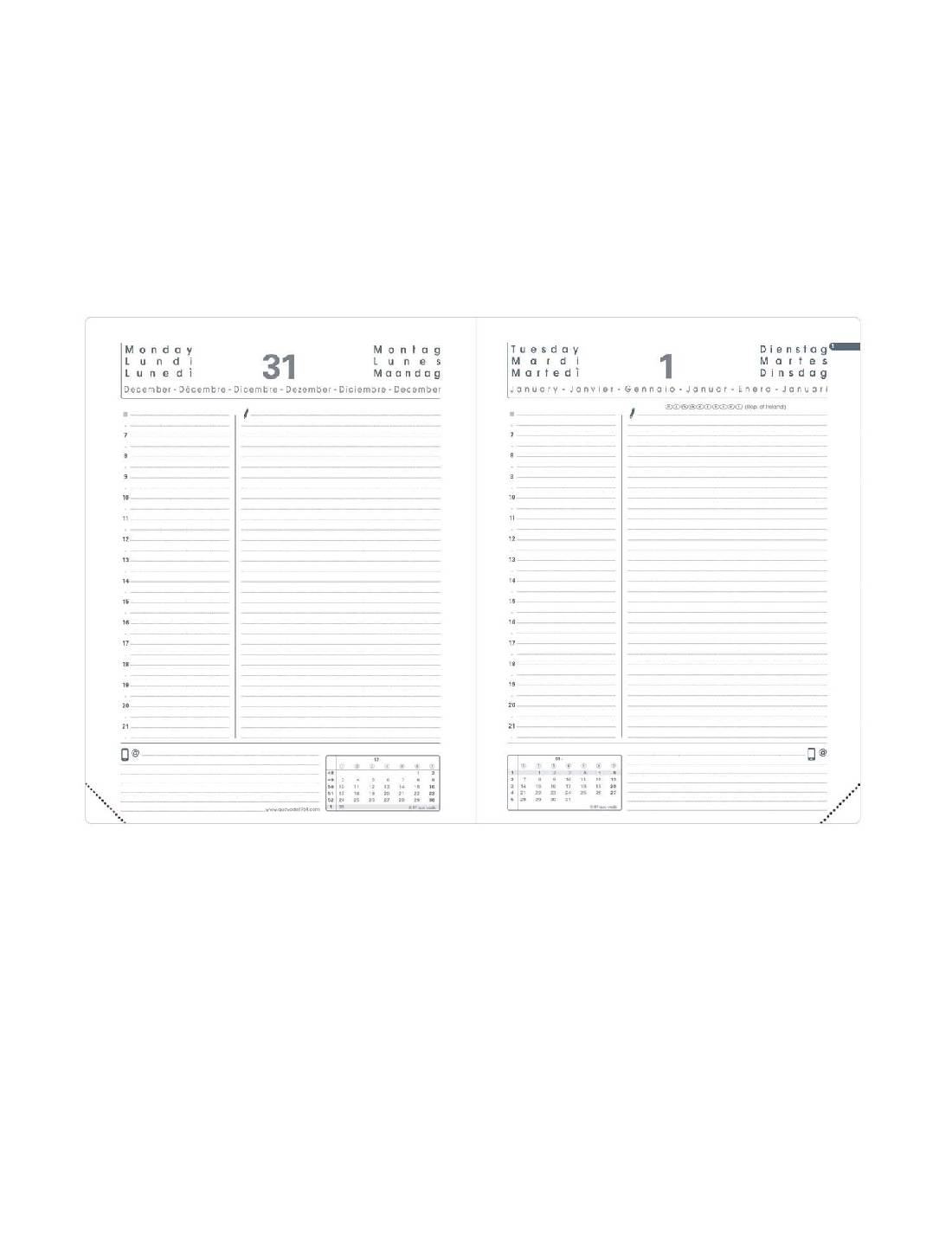 Ricambio Per Agenda Giornaliera 12 Mesi 2026 Quo Vadis ABP 2