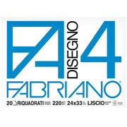 Album da Disegno Fabriano F4 24x33cm Riquadrato Liscio 220g 20 Fogli