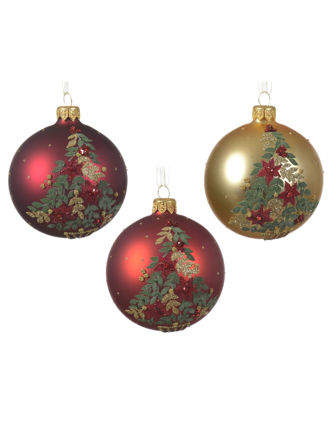 Pallina Albero Di Natale In Vetro Stelle Natalizie 8cm