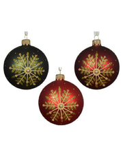 Pallina Albero Di Natale In Vetro Rossa E Verde 8cm Assortita