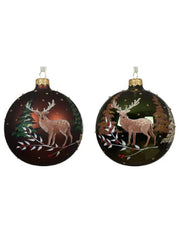 Pallina Albero Di Natale In Vetro Cervo 10cm Colori Assortiti