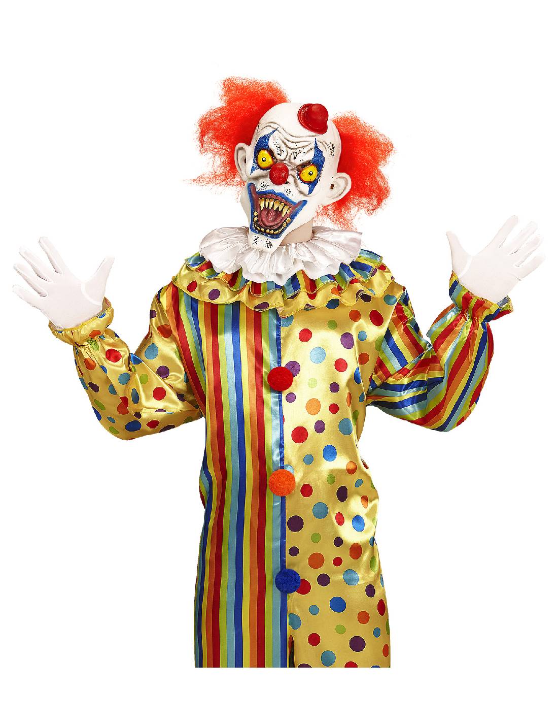 Maschera Di Halloween Killer Clown Con Capelli Rossi