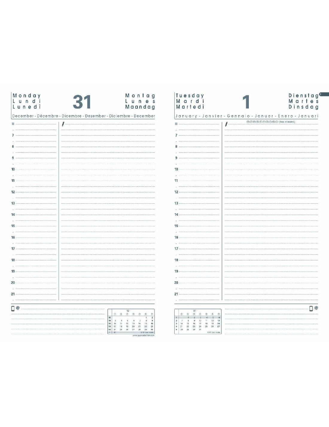 Agenda Giornaliera 12 Mesi 2026 Quo Vadis ABP 1 Impala Nera