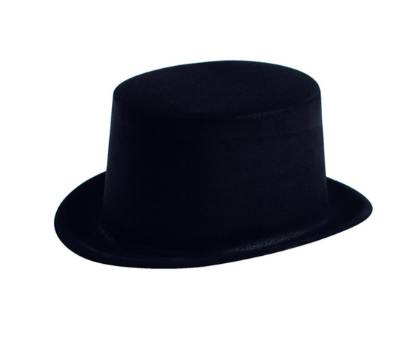 Cilindro Nero in Velluto 11cm - Accessori Carnevale