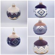 Palline Albero Di Natale In Vetro Con Fantasia Assortita 8cm
