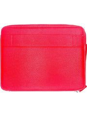 Portadocumenti Sottobraccio Professionale In Pelle Rosso Chiusura Zip