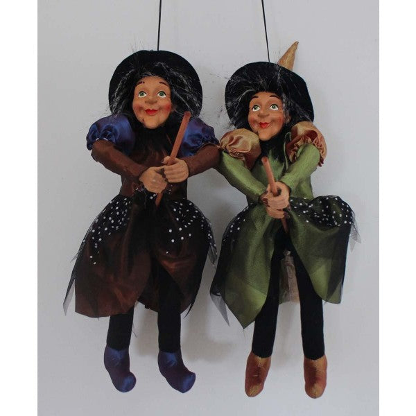 Addobbo Natale Befana Volante Con Scopa 50cm