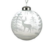 Pallina Albero Di Natale in Vetro Trasparente Con Figure Innevate 8cm