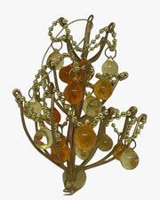 Addobbo Albero Di Natale Candelabro Oro Collana E Pendenti 12cm