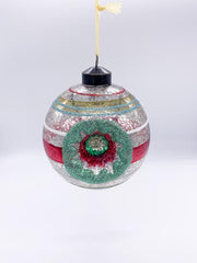 Pallina Albero Di Natale In Vetro Decorata Con Foro 10cm